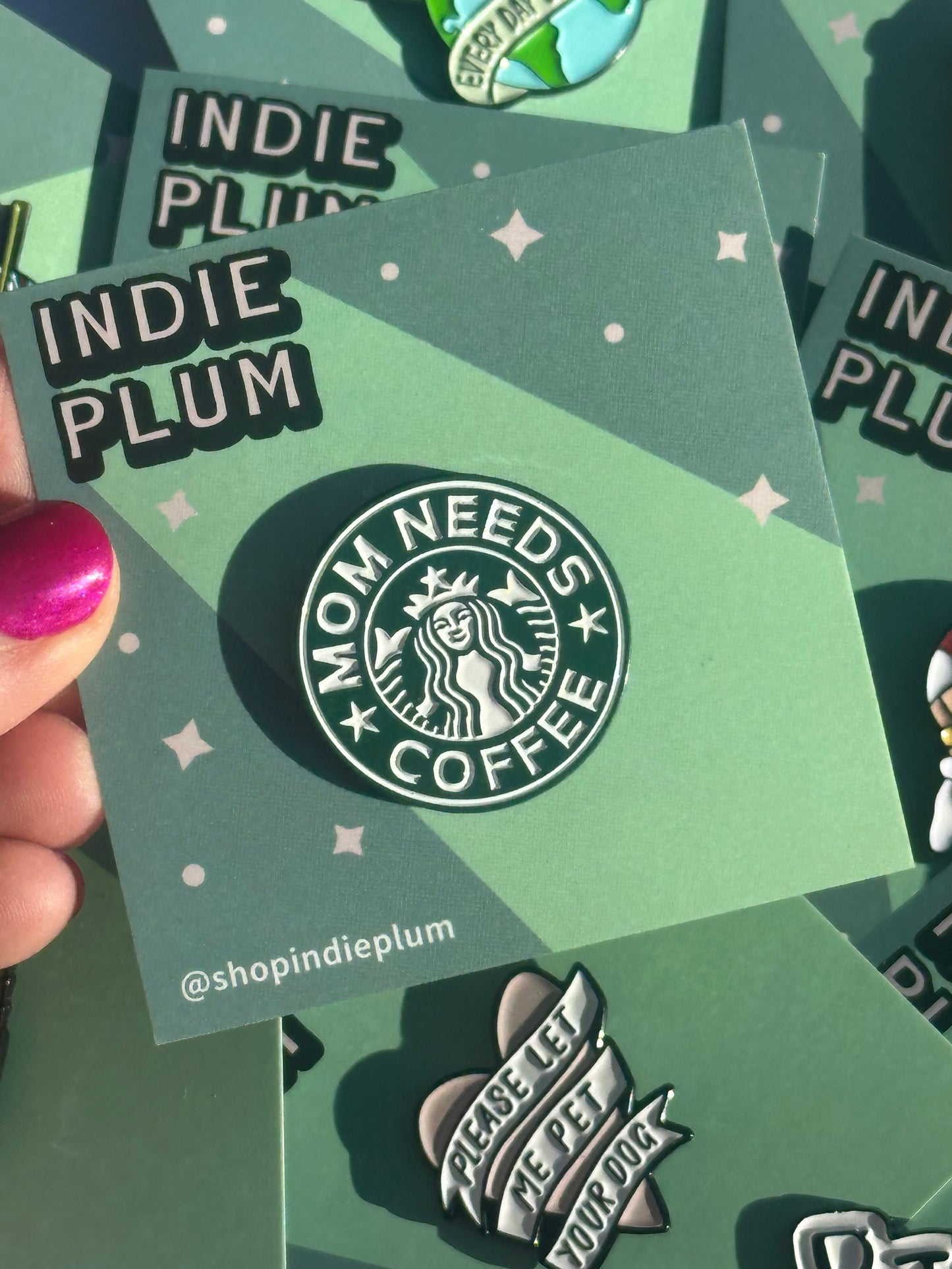 Mom Needs Coffee Pin